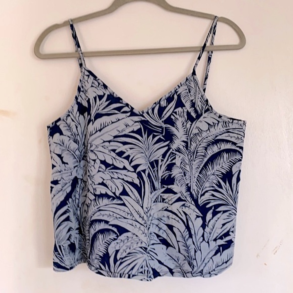 Tropical print sleeveless top